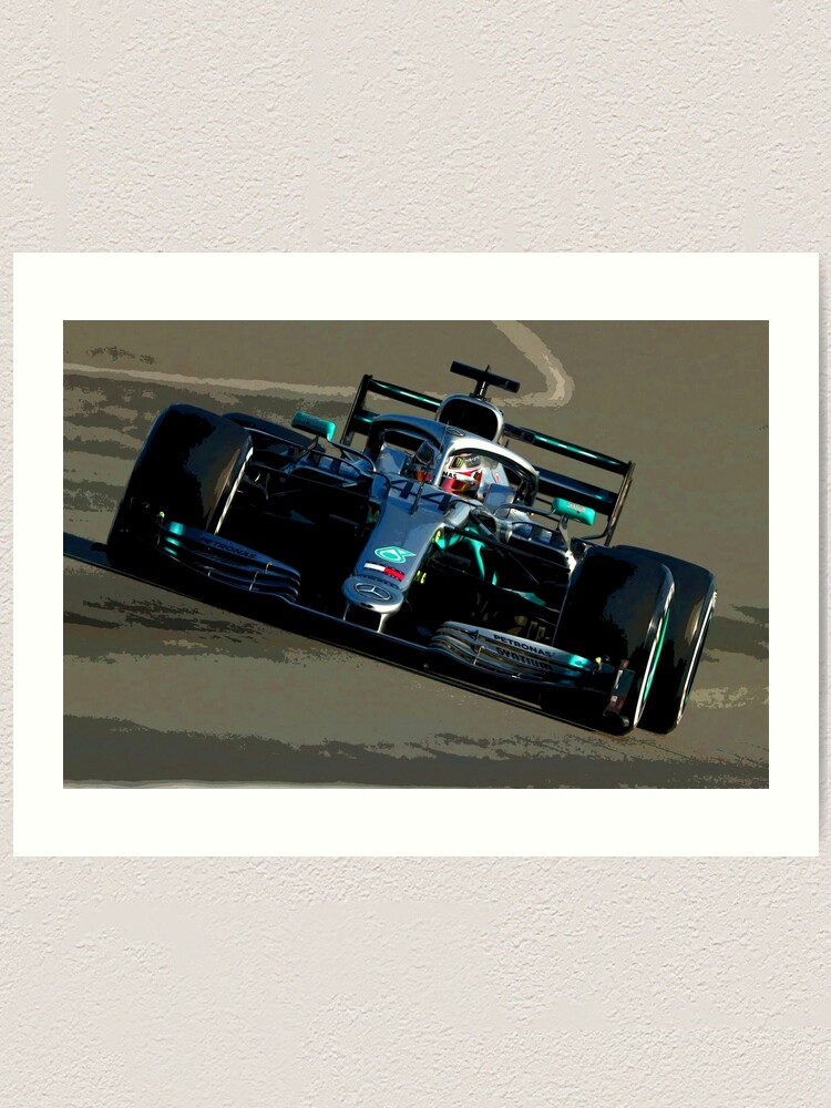 LEWIS HAMILTON FORMULA 1 PHOTO PRINT ON WOOD FRAMED CANVAS WALL ART