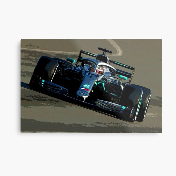 Lewis Hamilton in his 2019 Formula 1 car Metal Print