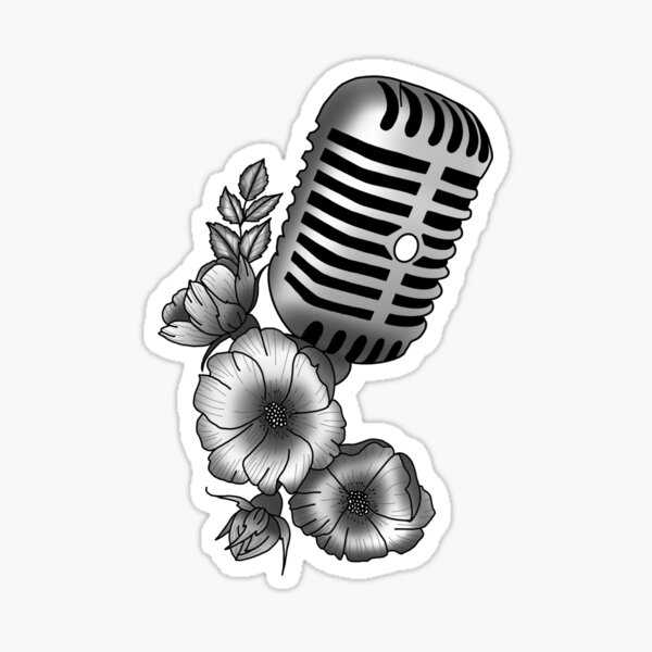 Premium Vector  Oldschool microphone tattoo vector design