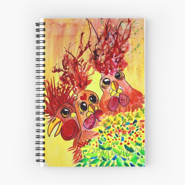 Item preview, Three Roosters custom watercolour illustration designed and sold by ArtIssa.