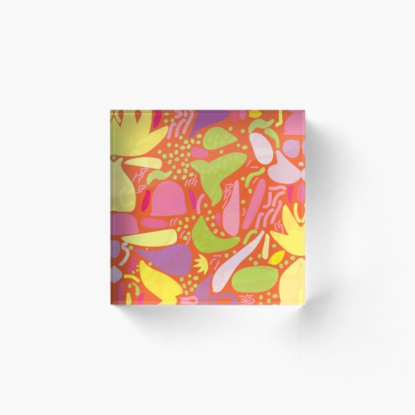 Colorful tropical shapes Acrylic Block