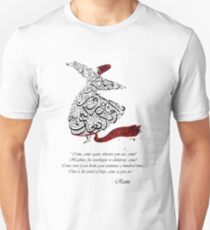 Camiseta unisex Rumi Quotes Caligrafía Vertical
