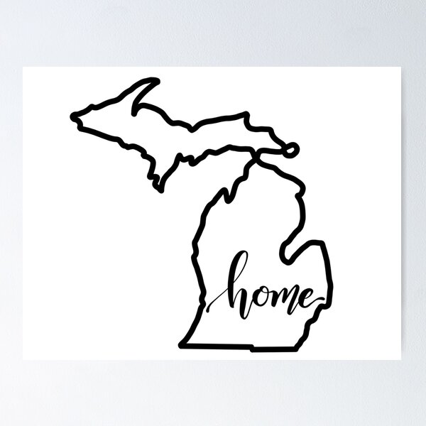 michigan-outline-posters-for-sale-redbubble