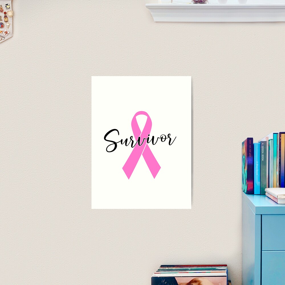 Breast Cancer Awareness Pink Ribbon Survivor Fighter Faith  Art