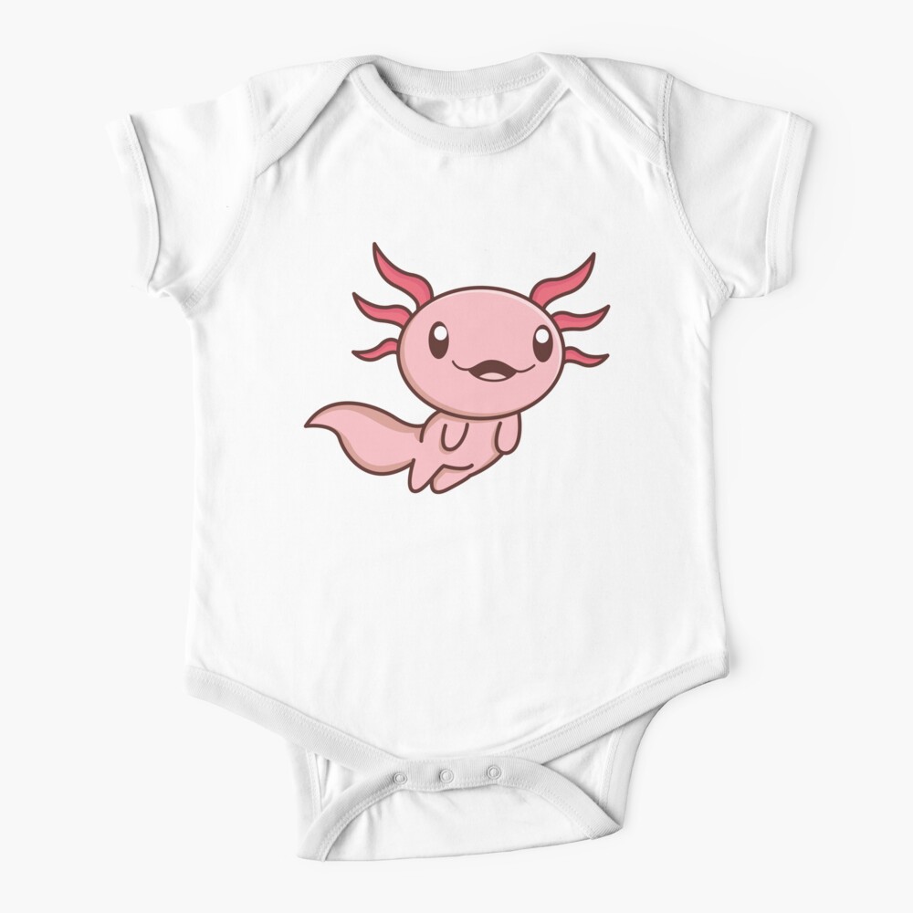 Smiling Funny Cute Smiling Axolotl Giftidea Baby One Piece By Tshirtbauer Redbubble