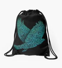 Blue bird Drawstring Bag