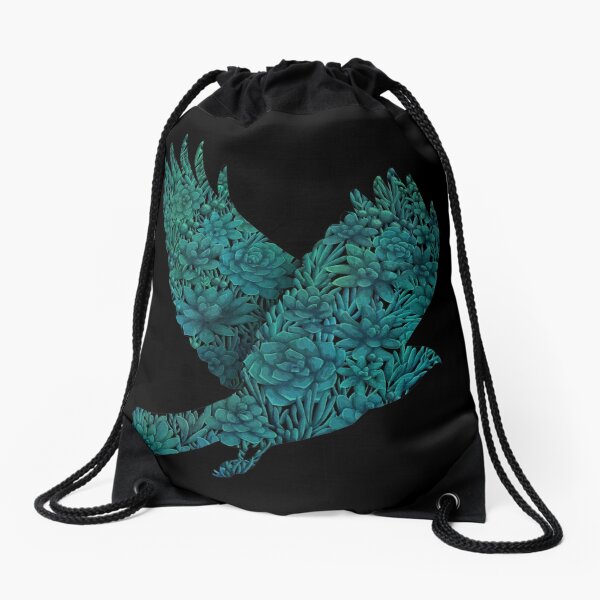 Blue bird Drawstring Bag