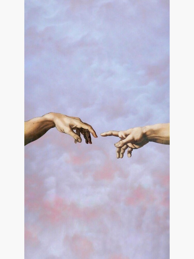 "Cloud background / reaching hands aesthetic " Poster for Sale by