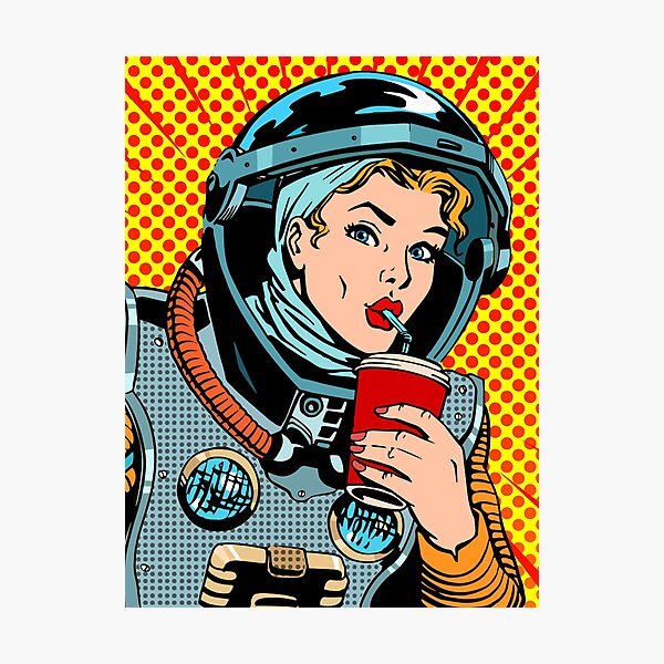 Artikel-Vorschau von Astronauten-Pop-Art-Mädchen (Schwamm), designt und verkauft von Octavio00.