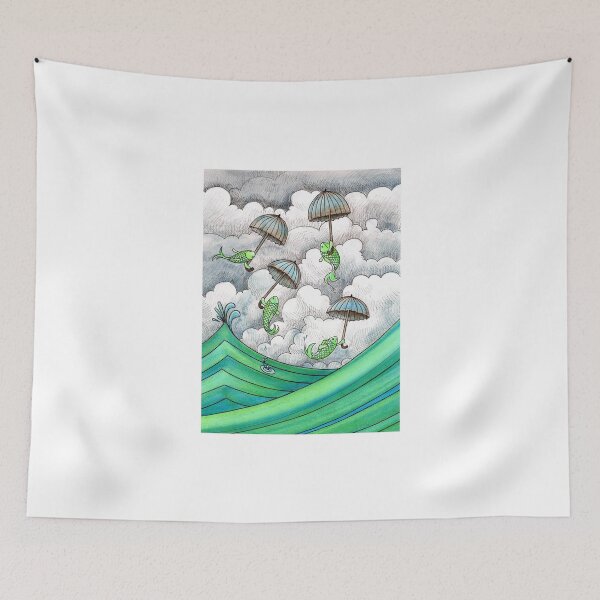 Item preview, Fish with umbrellas designed and sold by Vicky Pratt.