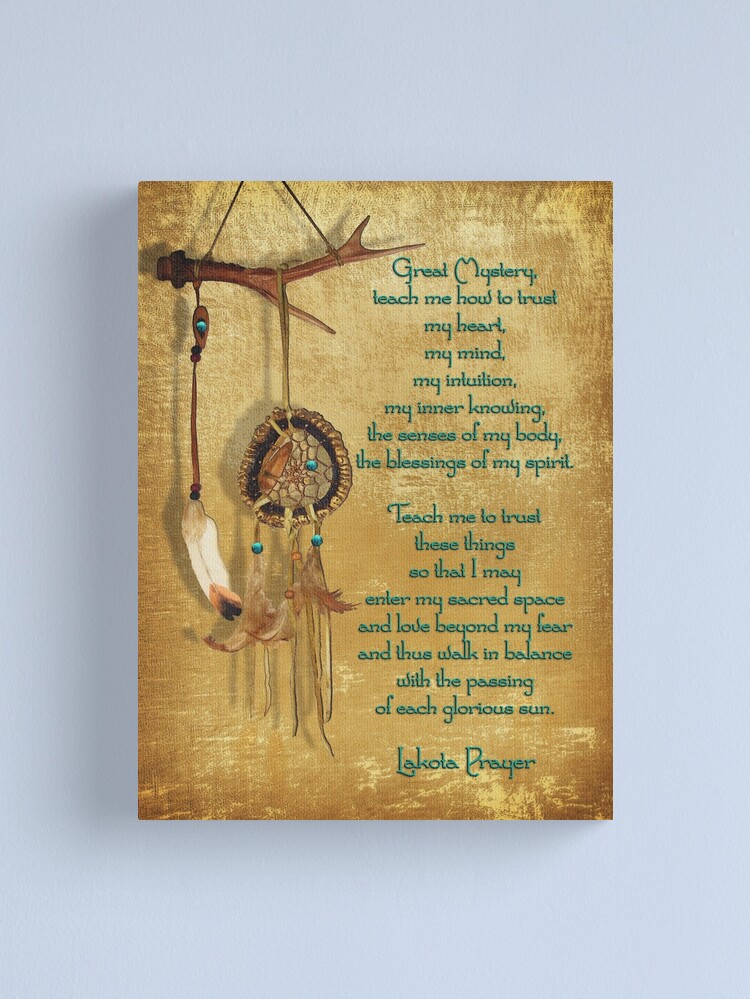 Thumbnail 2 of 3, Canvas Print, Lakota Prayer Dream Catcher designed and sold by Irisangel.