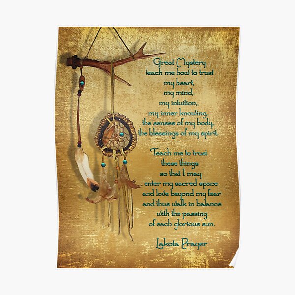 Lakota Prayer Dream Catcher Poster