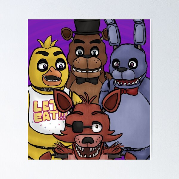 FNaF 1 Line Up Poster for Sale by WhiteRabbitZero