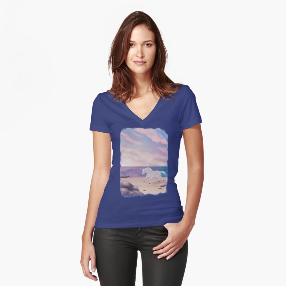 Aperçu de l'œuvre T-shirt moulant col V créée et vendue par ScotisFr.