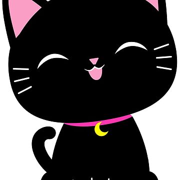 Simple Black Cat Sticker, HQ2, Black Cat, Cute, Adorable