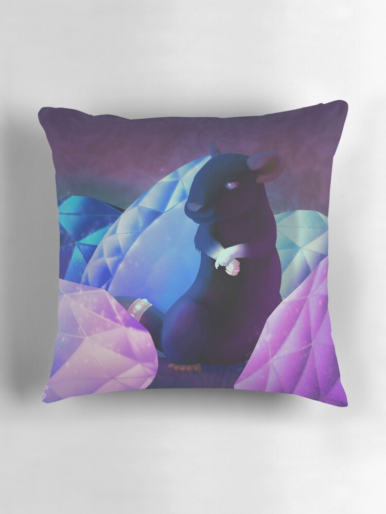 Aperçu 3 sur 4. Coussin avec l'œuvre Fragments inappréciables (Rat) créée et vendue par ScotisFr.