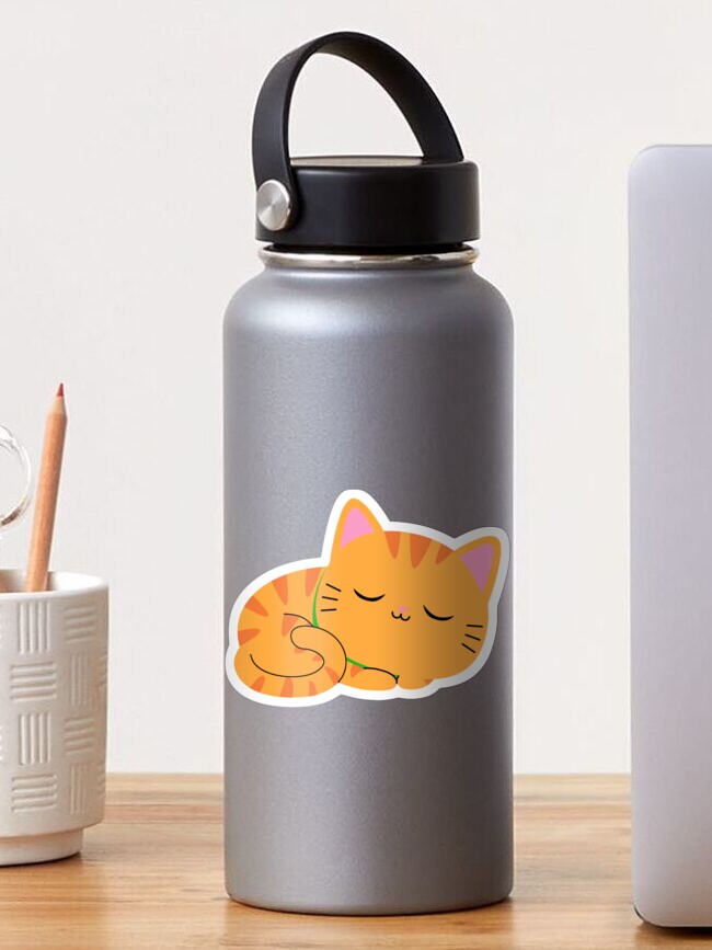 Orange Tabby Sticker,Orange Tabby with Crown Sticker, Cat Bubble