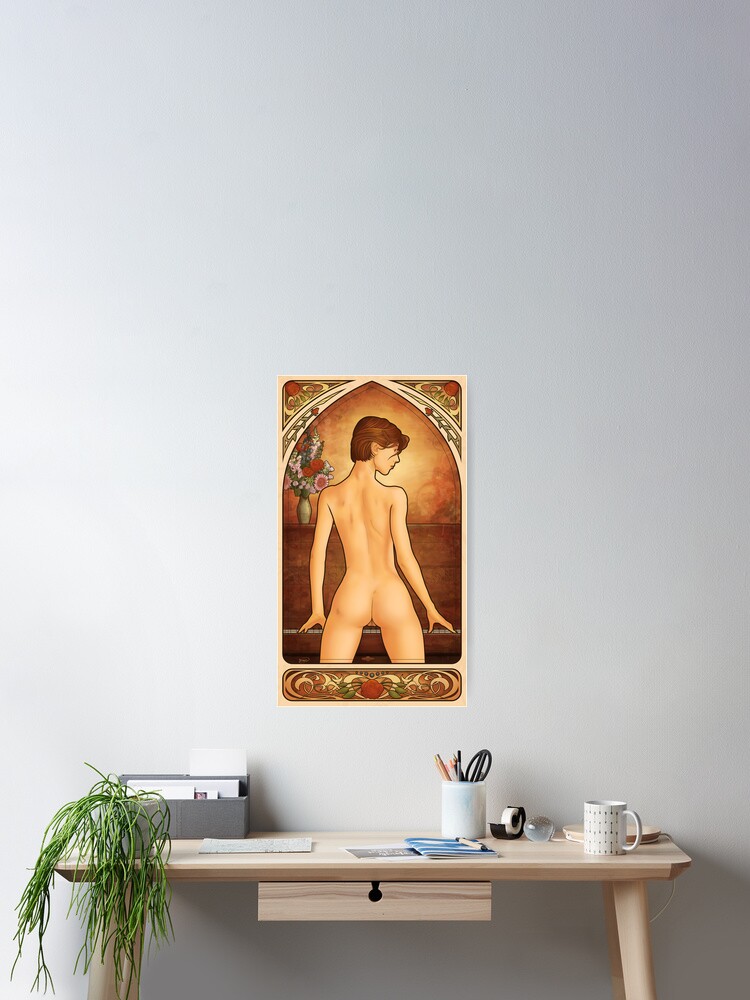 Thumbnail 2 of 3, Poster, Art Nouveau Nude designed and sold by ArtNouveau.