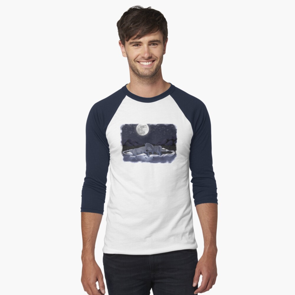 T-shirt baseball manches ¾ « Lesbos (Chevaux)»