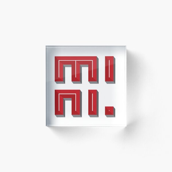 Super 3D MINI text in Chili Red Acrylic Block