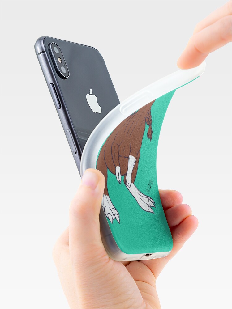 Aperçu 4 sur 5. Coque iPhone avec l'œuvre Tyranotaure alezan créée et vendue par ScotisFr.
