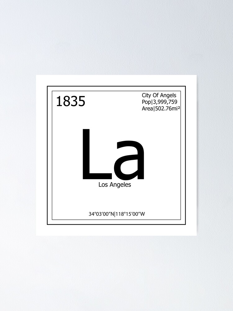 Póster «Muestra periódica de la tabla de Los Ángeles» de afmo13 Redbubble