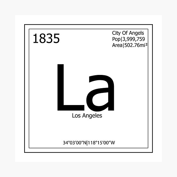 Lámina fotográfica «Muestra periódica de la tabla de Los Ángeles» de