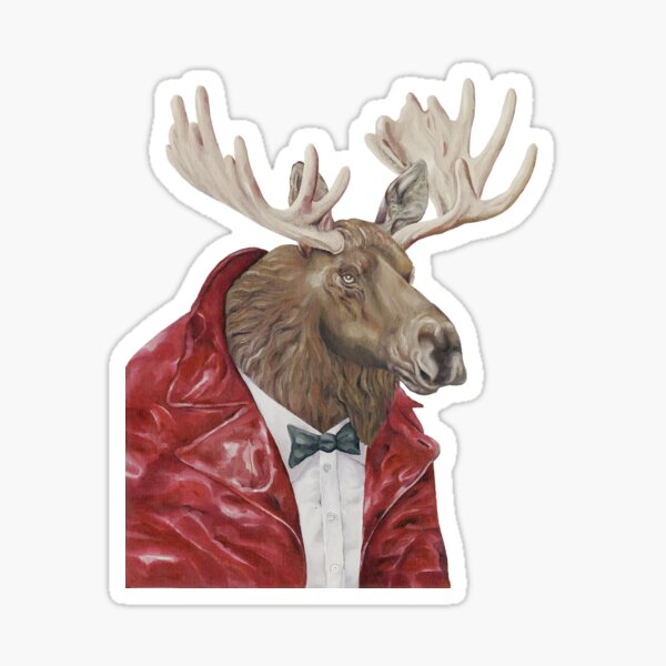Moose in Leather Sticker