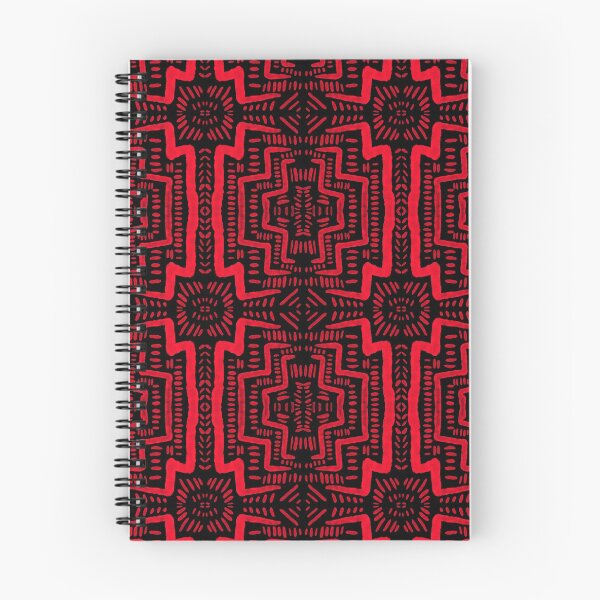 Item preview, Curly Square Motif - Red On Black designed and sold by Blenderbeetle.