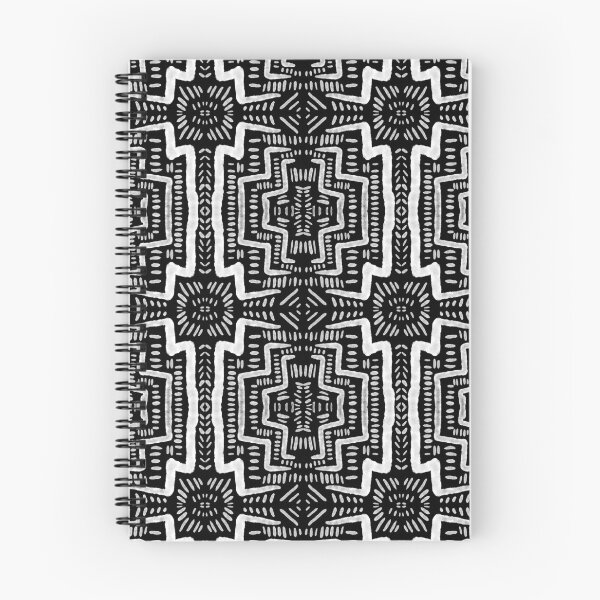 Item preview, Curly Square Motif - White On Black designed and sold by Blenderbeetle.