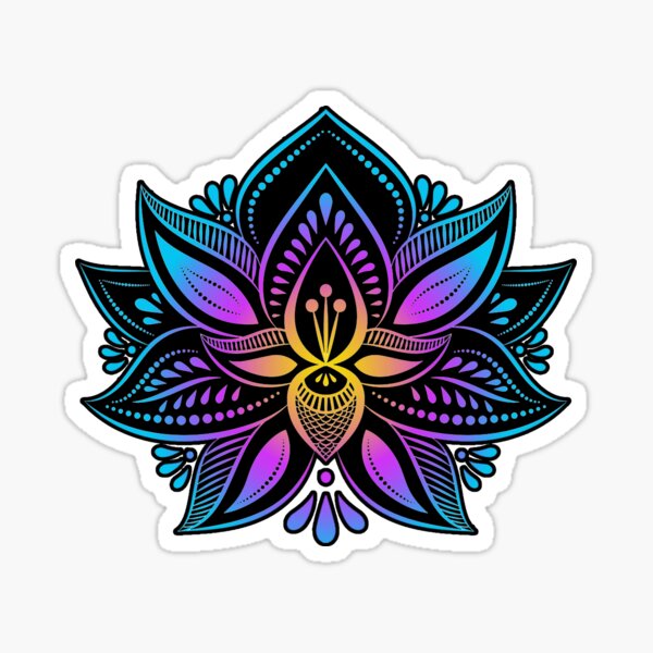 Viereck Aufkleber Mandala Indien Sticker Hippie Goa 9 cm x 9 cm 
