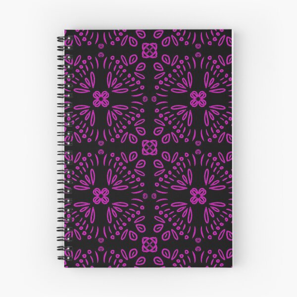 Item preview, Floral Square Motif - Purple On Black designed and sold by Blenderbeetle.