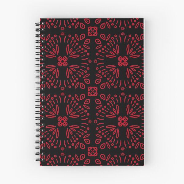 Item preview, Floral Square Motif - Red On Black designed and sold by Blenderbeetle.