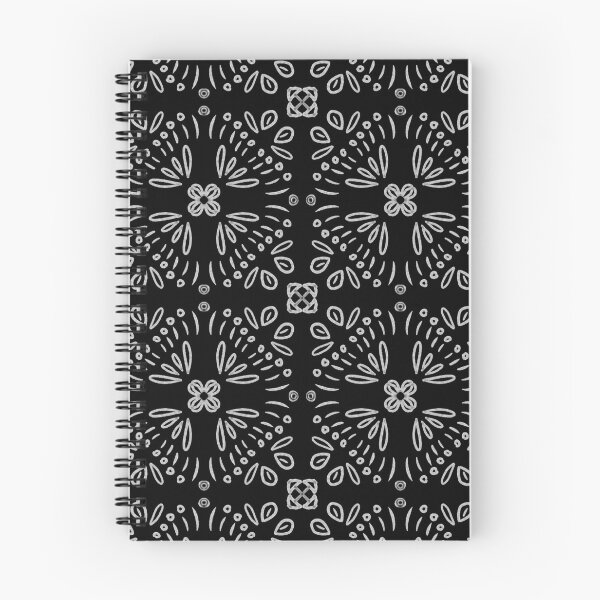 Item preview, Floral Square Motif - White On Black designed and sold by Blenderbeetle.