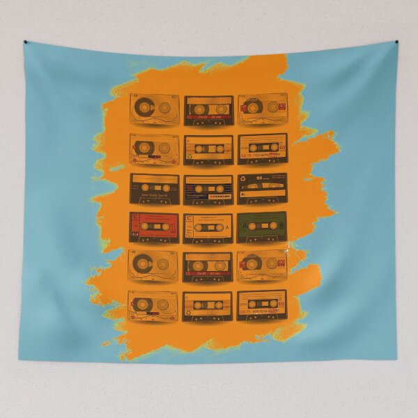 Item preview, Music Tapes Vintage ORANGE - digital paint by Iona Art Digital designed and sold by IonaArtDigital.