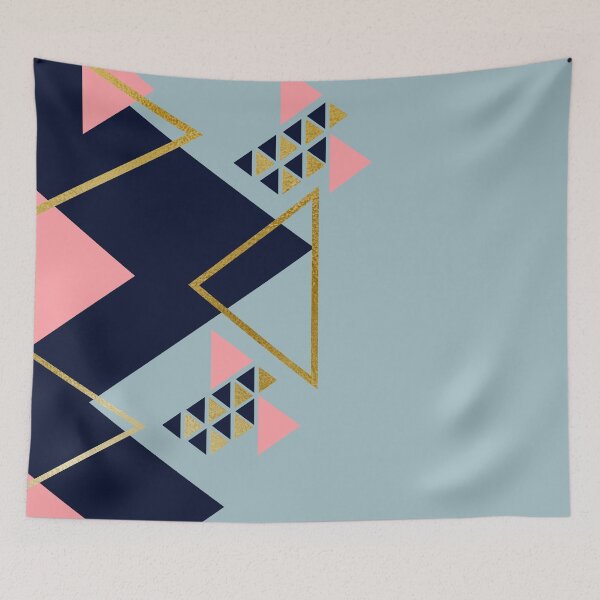 Item preview, Modern Geometric Art Print - Navy, Pink, and Gold Abstract Design designed and sold by Mrsmauve.