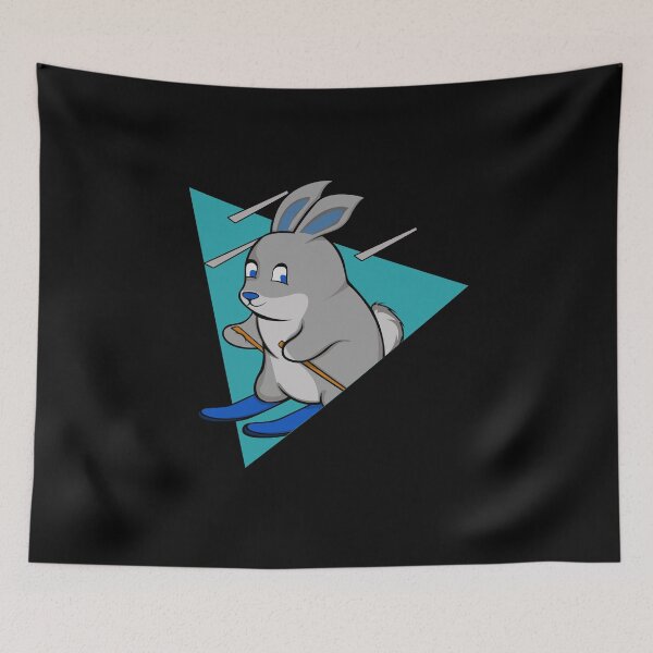 Item preview, Bunny rabbit skiing race gift snow mountains designed and sold by Gex909.
