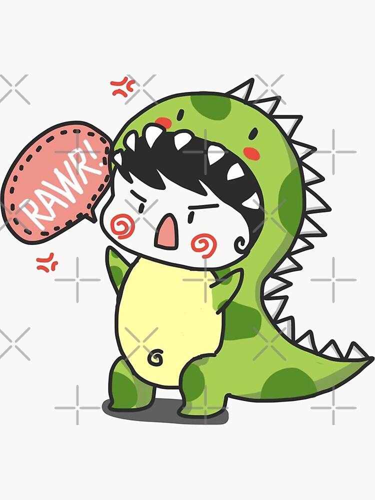 Rawr Adorable Cartoon Dinosaur Babysaurus Sticker For Sale By Thetaurus Redbubble