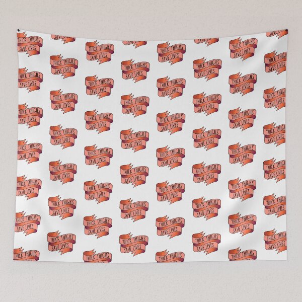 Item preview, Thick Thighs Save Lives Banner - Orange designed and sold by FerntasticArt.
