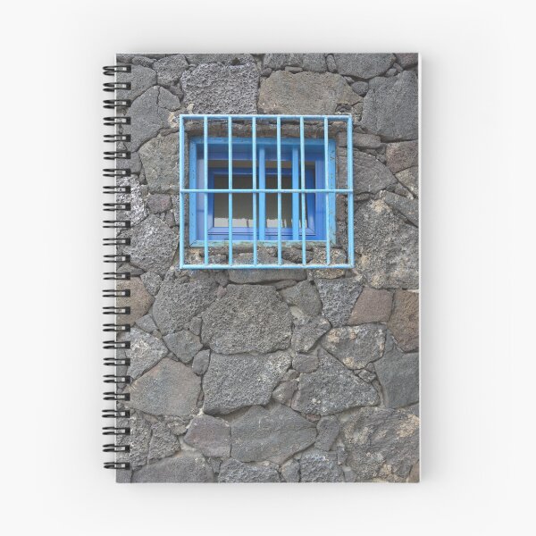 Item preview, Blue toilet window in lava brick wall designed and sold by Hilbert72.