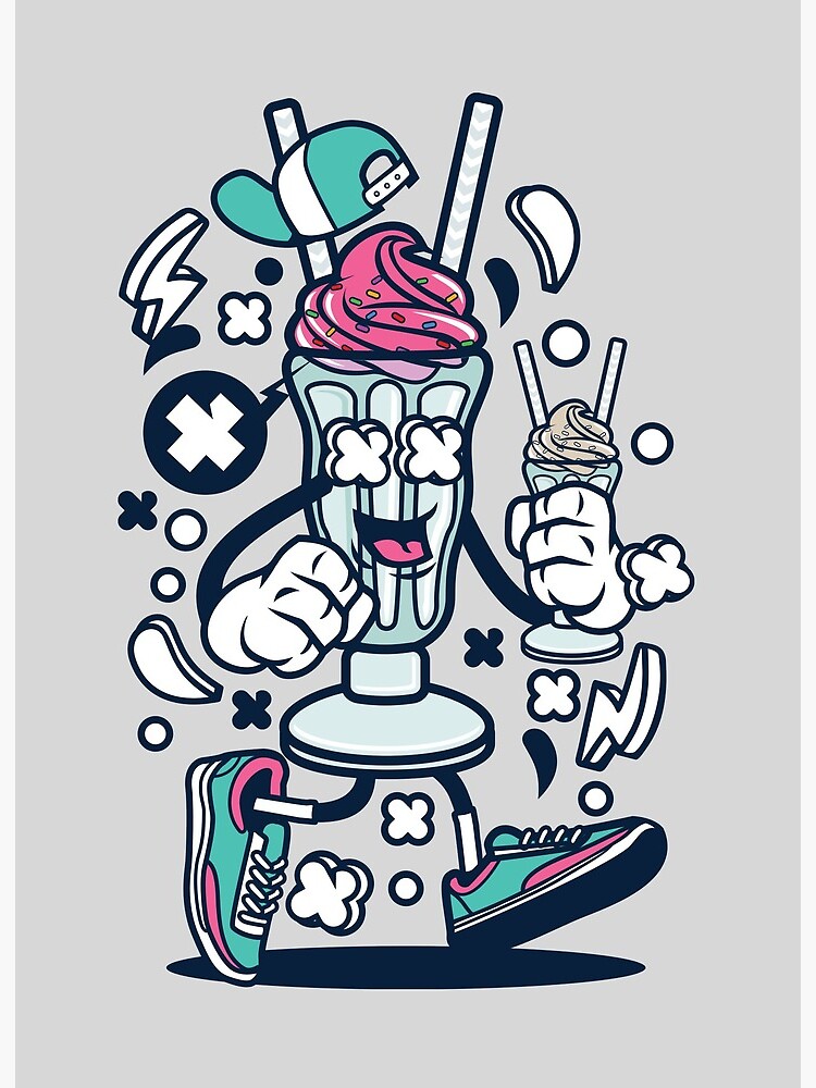 Ice Cream Sundae Cartoon Character Fun Illustrations That Make You Smile Art Board Print By Nickelparis Redbubble