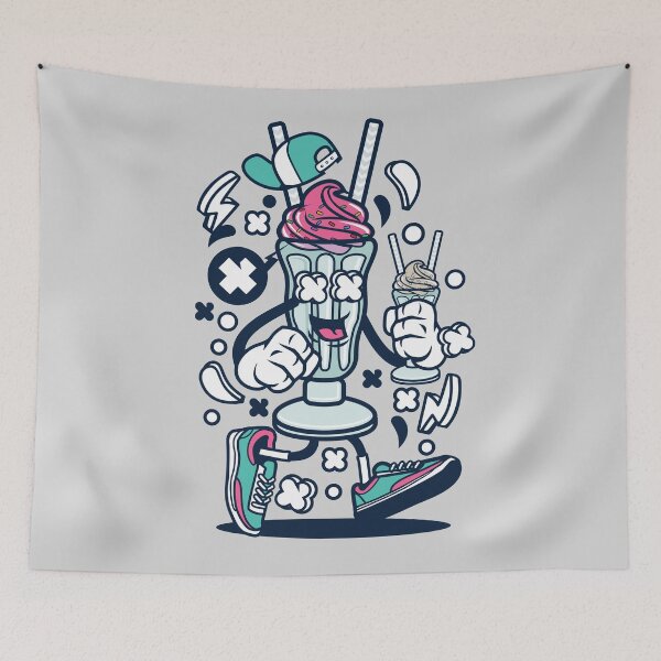 Item preview, Ice cream sundae cartoon character - Fun illustrations that make you smile ! designed and sold by Nickelparis.