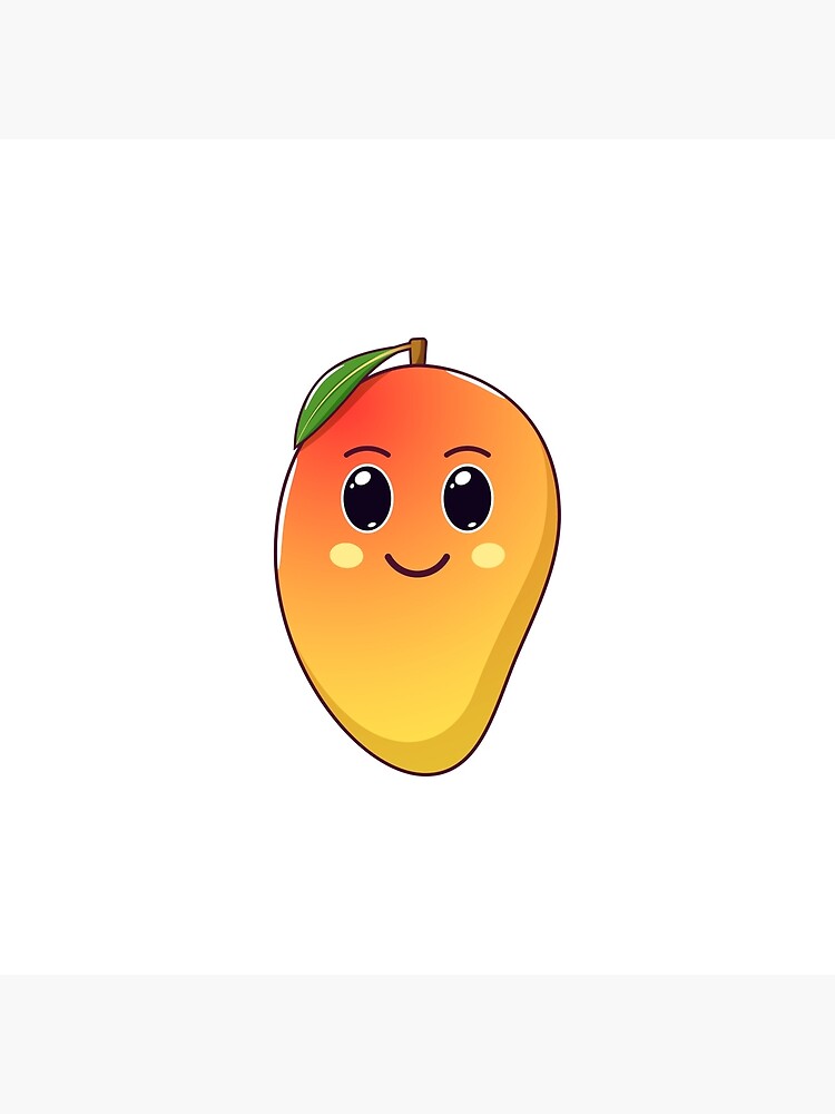 Cute Kawaii Mango Cartoon Tropical Fruit Poster For Sale By