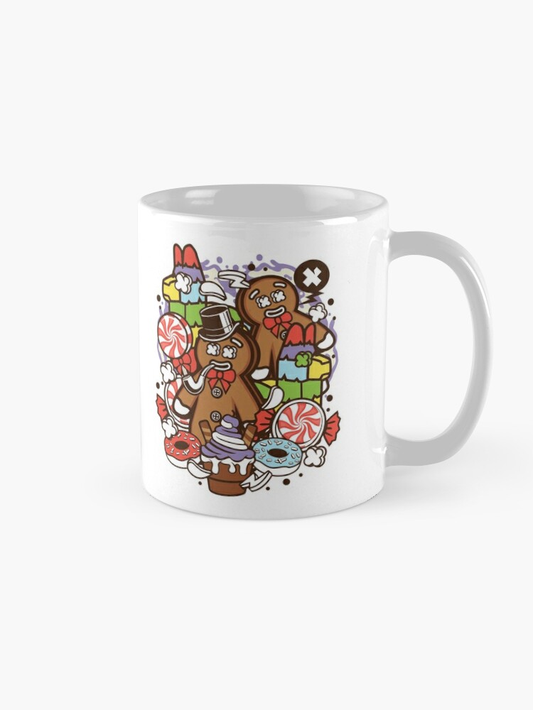 Gingerbread Man Mug Cartoon Cute Ceramic Cup for Tea Coffee Funny Gifts for  Family Friends