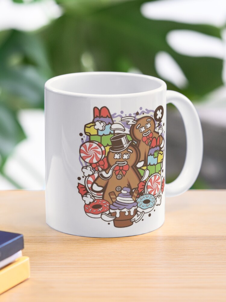 Gingerbread Man Mug Cartoon Cute Ceramic Cup for Tea Coffee Funny Gifts for  Family Friends