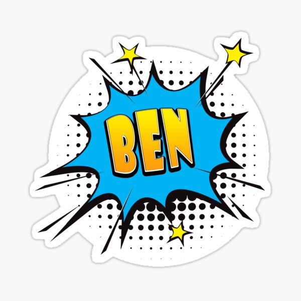 Item preview, Comic book speech bubble font first name Ben designed and sold by PM-Names.
