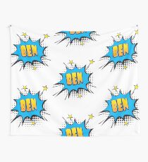 Comic book speech bubble font first name Ben Wall Tapestry