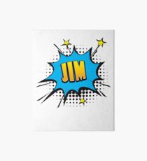 Comic book speech bubble font first name Jim Art Board