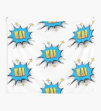 Comic book speech bubble font first name Kai Wall Tapestry