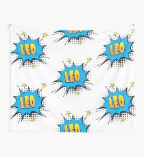 Comic book speech bubble font first name Leo Wall Tapestry